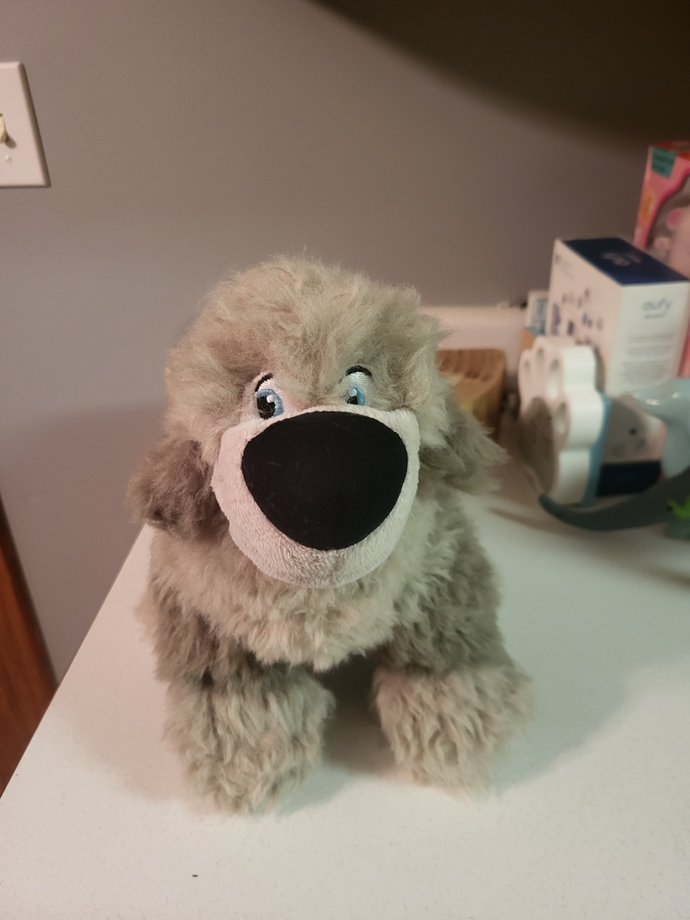 Disney Store MAX Dog Plush Little Mermaid Sheepdog Eric’s Dog Max 14" Grey/white